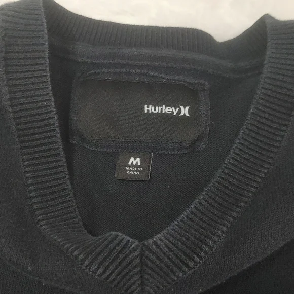 Mens Hurley V Neck Long Sleeve Cotton Sweater Sz M - Picture 3 of 12